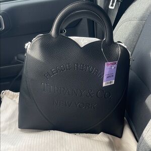 ***Final Sale**Viral tiffany bag Tiffany & Co. Black Embossed Leather Tote